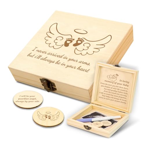 Miscarriage Gifts for Mothers Dad Miscarriage Memorial Wooden Box Loss of Baby Sympathy Keepsake Gifts Baby Loss Memorial Gift Bereavement Gift for Loss of Child