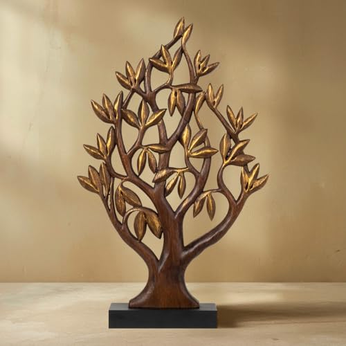 Decozen Gift for Mom, Wooden Tree of Life Sculpture, Birthday, Home Decor, Office, Living Room, Shelf, Fireplace, Farmhouse, Tabletop, Boho and Mantle Decor, Christmas Décorations, Mothers Day Gifts - color: Wood 1