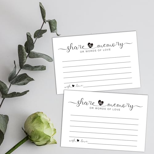 50 Share a Memory Cards for Celebration of Life, Graduation, Retirement, Birthdays, and Going Away Parties, Guest Book Ideas, Funeral Sign In Book For Memorial Service 4x6 Inches (Pack of 2) - size: 4x6 inches (Pack of 2)