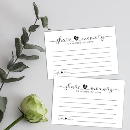 50 Share a Memory Cards for Celebration of Life, Graduation, Retirement, Birthdays, and Going Away Parties, Guest Book Ideas, Funeral Sign In Book For Memorial Service 4x6 Inches (Pack of 2) - size: 4x6 inches (Pack of 2)
