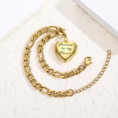TUGHRA Gold Locket Bracelet for Women, 925 Sterling Silver Heart Photo Bracelet Lockets Memorial Keepsake Jewelry Gift for Mom, Wife, Daughter Mother's Day Birthday - style: B-Butterfly