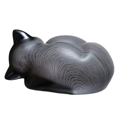 Pet Urns,Sleeping Resin Cremation Cat Urn, Cat Urns for Ashes, Small Animal Urn（Gray）… - color: Gray