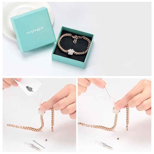 zeqingjw Urn Bracelet for Pets Ashes Pet Cremation Jewelry Stainless Steel Paw Print Pet Memorial Bracelet Pet/Dog's/Cat's Ashes Keepsake for Women Men - color: Rose Gold