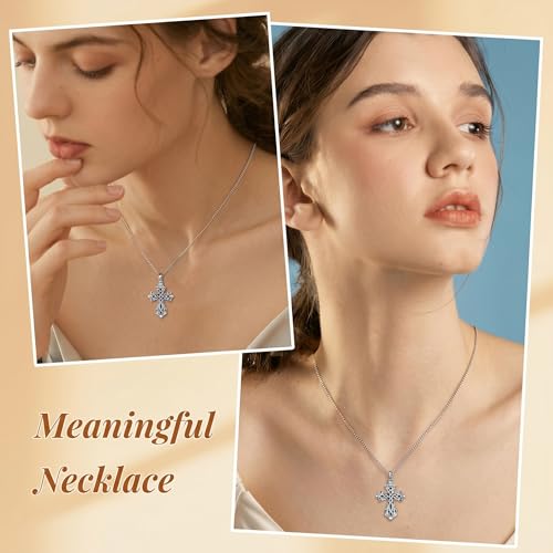 925 Sterling Silver Celtic Cross Urn Necklace for Ashes - color: silver-a