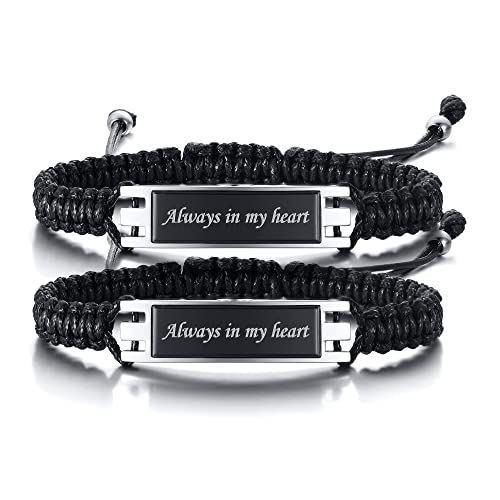 MPRAINBOW Adjustable Cremation Memorial Urn Bracelet, Stainless Steel Cremation Manmade Braided Urn Bracelet Keepsake Urn Bracelet for Ashes with Fill Kit - color: style A-2PCS