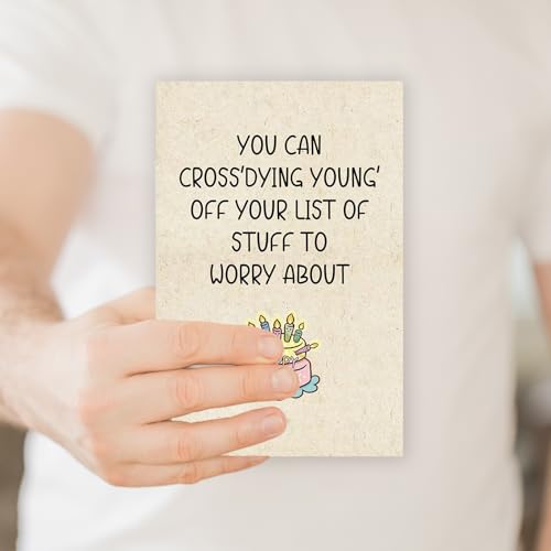 Funny Birthday Card, Humorous Greeting Card for Men Women, 50th 60th Birthday Gift, Red, 8x5.3 inches - color: WX-096