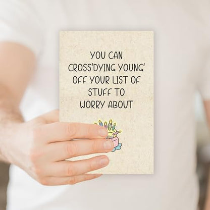 Funny Birthday Card, Humorous Greeting Card for Men Women, 50th 60th Birthday Gift, Red, 8x5.3 inches - color: WX-096