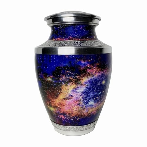Helix Nebula Cremation Urn for Human Ashes – Full Adult Size Funeral Urn for Adult Man or Woman – Decorative Galaxy Memorial Urn - size: Large