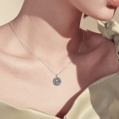 YAFEINI Urn Necklaces Sterling Silver Cremation Jewelry for Ashes of Loved Ones Memorial Keepsake Bereavement Gifts for Women Men - style: Coin-Hummingbird