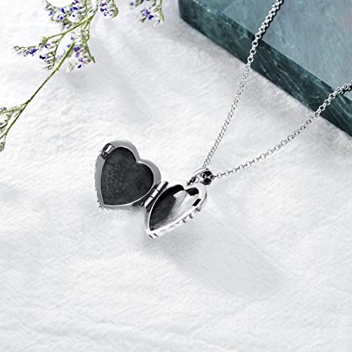 SOULMEET Angel Wing Heart Locket Necklace that Holds Picture Photo Locket Pendant You are My Angel Sterling Silver/Gold - style: D1-Angel cupid locket only