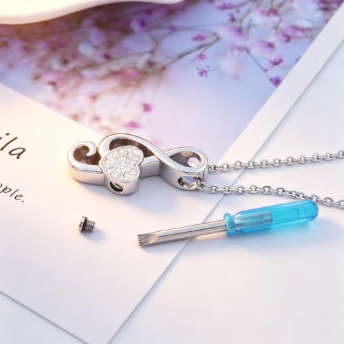 Music Note Urn Ashes Pendant Rhinestones Memorial Keepsake Jewelry Ash Keepsake Holder Memorial Jewelry for Women - color: Customize