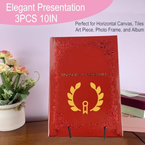 3PCS Iron Plate Stands for Display 10Inch, Large Metal Frame Holders Easel | Solid Black Iron Easel Holder, Perfect for Picture, Decorative Platter, Book, Plaques, Photo, Tabletop Art - size: 3PCS 10IN