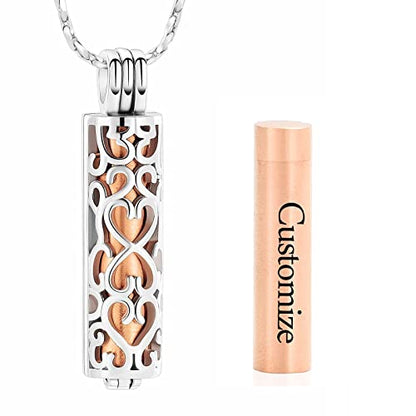 Imrsanl Cylinder Cremation Urn Necklace for Ashes of Loved One - color: Customize