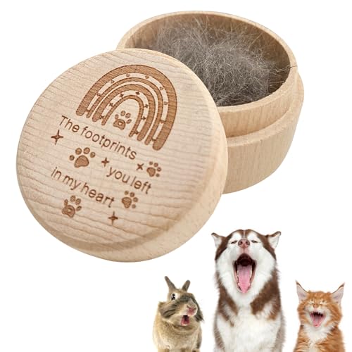 Admaison Wooden Pet Urns for Dogs,Pet Memorial Gifts Box,Cat Keepsake Box with Pet Paw Engraving,Memorial Hair Tooth Nails Ashes Container for Cat,Loss Sympathy Gifts for Pet Lovers (Rainbow) - color: Rainbow