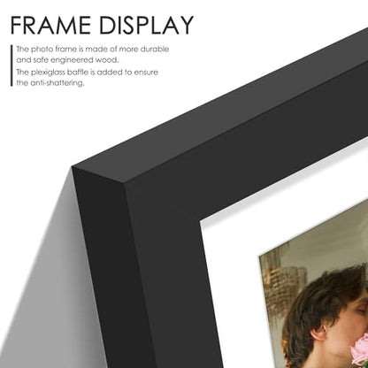 DUENPY 8.5x11 Double Frame For 2 5x7 Photos Black - color: Black, size: 8.5x11（5x7 opening）