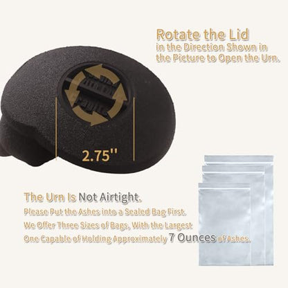 Black Sleeping Cat Urn for Ashes Minimal Pet Memorial Keepsake - color: Matte Black