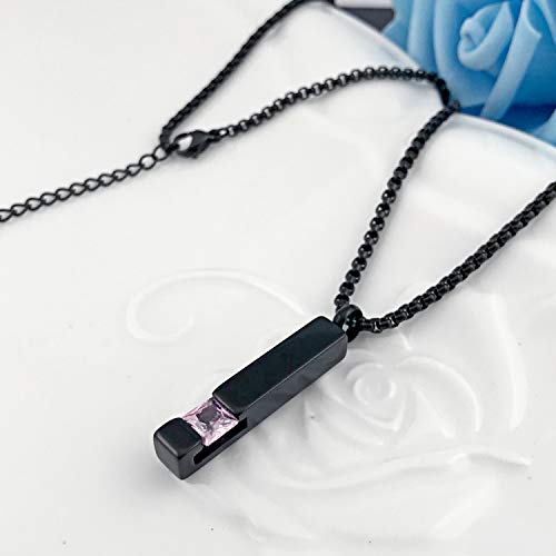 YOUFENG Urn Necklaces for Ashes Birthstone Cube Urns for Human Ashes Memorial Cremation Urn Locket Keepsake Ashes Jewelry - style: October