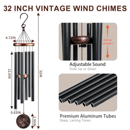 32”Hummingbird Wind Chimes for Outside, Gifts for Women Mom Grandma - size: 32" Hummingbird
