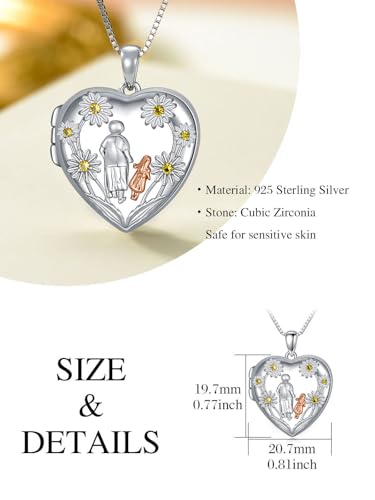 Urn Necklaces for Ashes 925 Sterling Silver Cremation Necklace Ash Pendant Memorial Jewelry Keepsake Gifts for Women - style: 3-Grandmother and Granddaughter