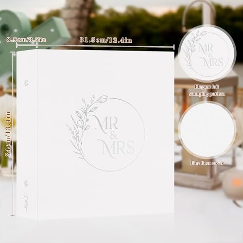 Lanpn Wedding Photo Album 4x6 1000 Pockets, Extra Big Large Capacity Linen Hardcover Newlywed Marriage Album Slip in Holds 1000 horizontal Vertical Photos (White) - color: Windowless-white, size: 1000 Photos