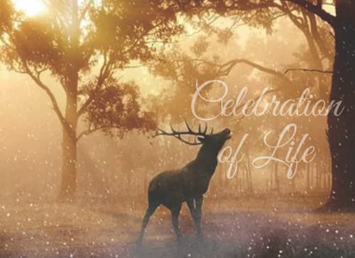 Deer Funeral Guest Book: Celebration of Life Guest Book: Memorial Guest Book Condolence Book Remembrance Book for Funerals | Sign In Book with Registry Lines for Names, Contact & Messages