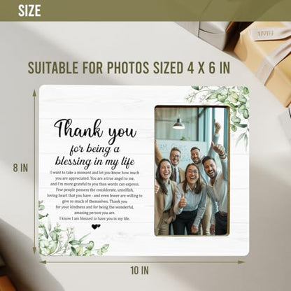 Thank You Gifts Picture Frame for Friends Women Men, Thank You for Being a Blessing in My Life Picture Frame - color: Thank You