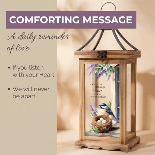 The Bridge Collection - Never Be Apart Flameless LED Candle Lantern with Timer - Commemorative Indoor Home Decor Accent - Sympathy Gift for Lost Loved One