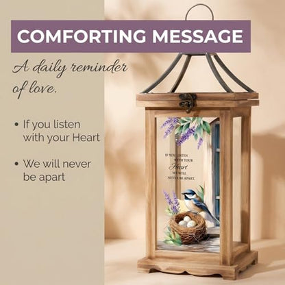 The Bridge Collection - Never Be Apart Flameless LED Candle Lantern with Timer - Commemorative Indoor Home Decor Accent - Sympathy Gift for Lost Loved One