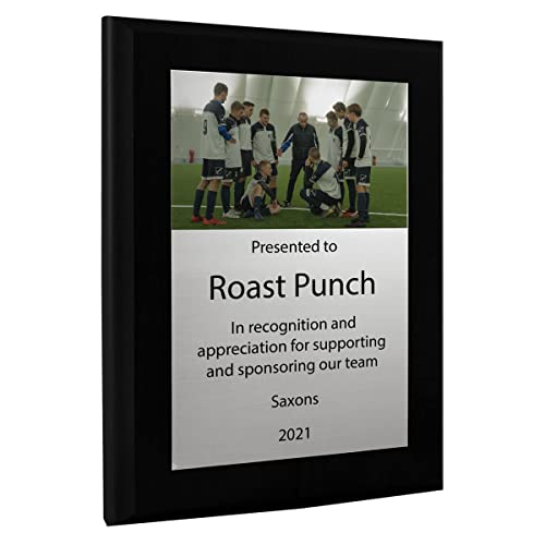 Support and Sponsor Team Plaque - Include your Custom Message, Photo and Logo (6 X 8") - size: 6 X 8"