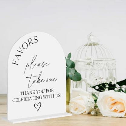 Please Take One Sign Wedding Favor Acrylic Sign for Wedding Engagement Bridal Shower Ceremony Reception Event Party 8"x10" - color: With