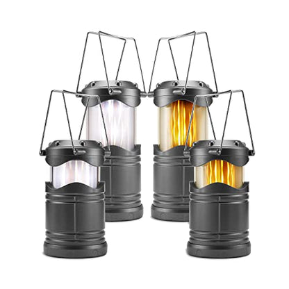 Lichamp 4 Pack LED Camping Lanterns, Dark Gray - color: Gray