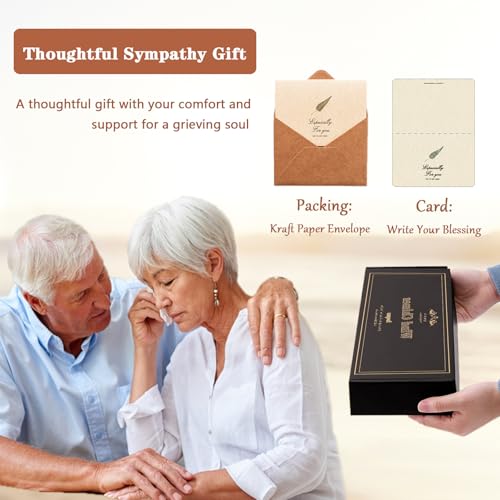 Sympathy Gifts for Loss of Loved One, Memorial Wind Chimes for Mom Dad Husband Brother, Funeral Bereavement Sympathy Gifts Basket, in Memory of Loved One Gifts - Black