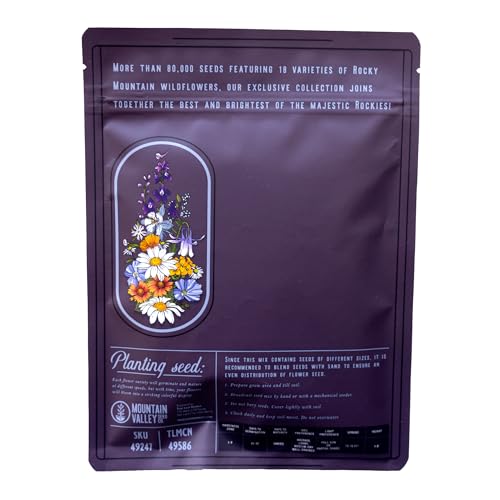 Mountain Valley Seed Co Wildflower Seed - Rocky Mountain Mix 2 oz Non-GMO | 80,000 Seeds – 18 Varieties – Bulk Pollinator-Friendly Blend for Planting - style: Rocky Mountain