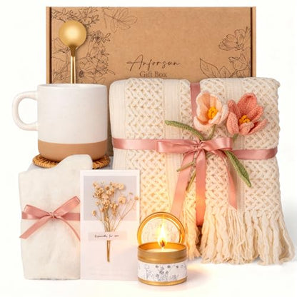 Gift Baskets for Women, Birthday Gifts for Women, Self Care Gift Baskets Care Package, Thank You, Get Well, Sympathy Inspirational Friendship Gifts for Mom, Grandma, Sister,Friends, Girls - color: Pink