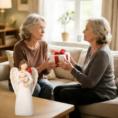 Cardinal Sympathy Gifts for Loss of Loved One - 6.7" Angel Figurine Statue, Memorial Gifts for Loss of Women Mother Father, Bereavement Grief Remembrance Gift, Hand-Painted Figurine