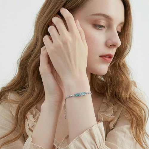 YYB Urn Bracelet for Ashes Hummingbird/Dragonfly/Butterfly/Sunflower Turquoise Locket Bracelet Cremation Memorial Jewelry Mothers Day Gifts for Women - color: Sunflower