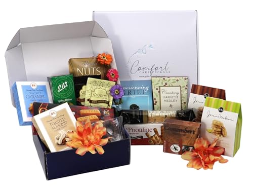 Gift Basket Village - Comfort Care Package, Soothing Gift Box with Cookies, Nuts, Chocolates & Grief Book, Ideal for Showing Support - style: Soothing Gift Box (15-Piece Set)