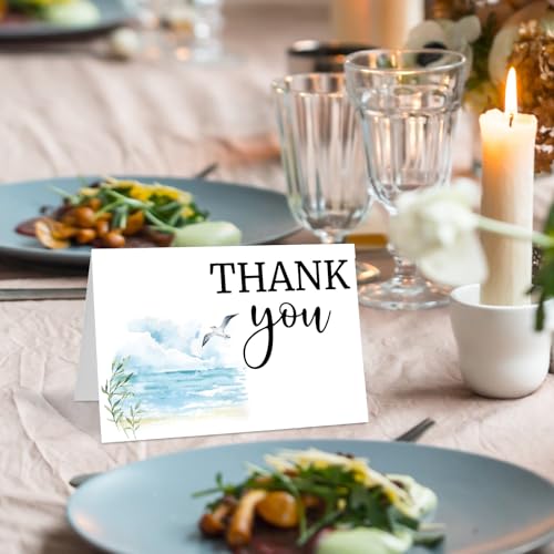 Fumete 50 Set Funeral Thank You Cards, Dove - style: Dove