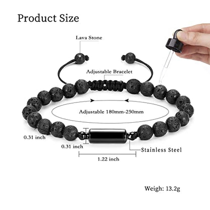 shajwo Cylinder Urn Bracelet for Ashes for Women Men - color: Black