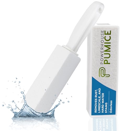 Powerstone Pumice Stone Toilet Bowl Cleaner with Handle (1-pack) - A Solution for Hard Water Stains on Toilets, Grills, Tiles, Grout & Pools - size: Pack of 1