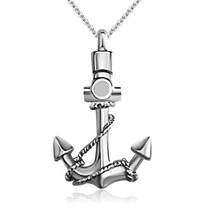 JMQJewelry Urn Necklace for Ashes Heart Anchor Keepsake Pendant - style: Anchor