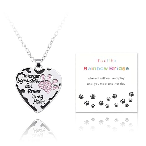 YangQian Sympathy Gift for Pet Owner Pet Memory Gifts for Dogs Cats Bereavement Gifts Paw Print Necklace Grieving Cat Dog Loss Gift - color: Pet Owner Bereavement Gifts Necklace