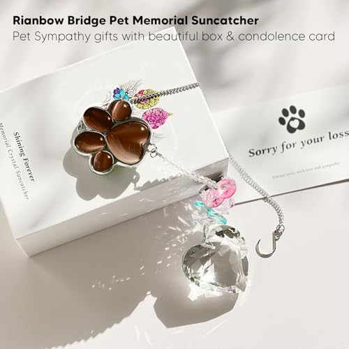 Dog Memorial Gifts, Pet Memorial Suncatcher, Loss of Dog Sympathy Gift - color: Coffee