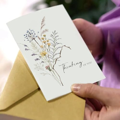 20 Pcs Sympathy Cards with Envelopes and Thoughtful Messages (4"x6") - Wildflowers Watercolor Condolences Cards - Bereavement Cards Set with Envelopes and Matching Stickers - Sympathy Cards Bulk | Thoughtful Messages, Wildflowers Watercolor Condolences &