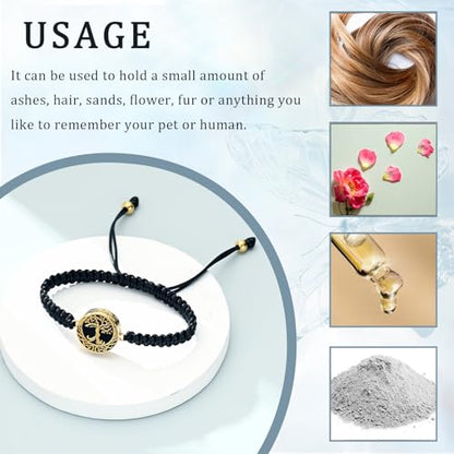Imrsanl Tree of Life Urn Bracelet for Ashes for Women Men - color: Gold