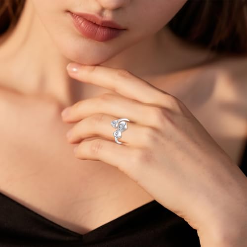 Cremation Urn Ring Urn Rings for Ashes Holds Loved Ones Ashes 925 Sterling Silver Cremation Keepsake Ring Jewelry for Women Mom