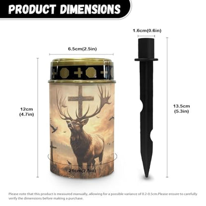 Poceacles Solar Lights Cemetery Solar Lights for Grave Solar Candle Solar Lantern Light Walkway Lights Waterproof Landscape Lighting for Loss of Loved One, Deer Cross Dove of Peace Brown - color: Deer Cross Dove of Peace Brown