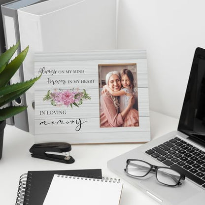 In Loving Memory Picture Frames, Memorial Picture Photo Frames, In Memory of Loved One Gifts, Sympathy Gift, Always on my Mind Forever in My Heart Wood Picture Frames for 4x6 Photos