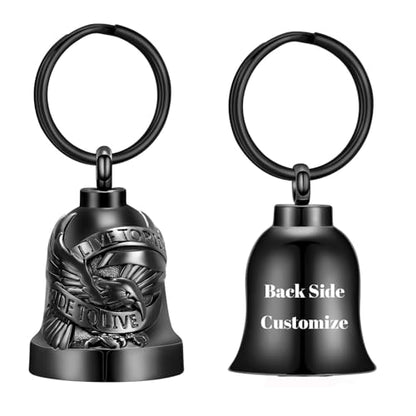 Eagle Love Cremation Keychain Bell Urn Necklaces for Ashes Keepsake Ash Pendant Memorial Urn Keychain Jewelry - color: Customize