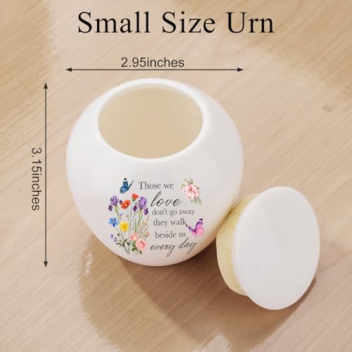 Dletay Small Urns for Human Ashes Keepsake Burial Mini Cremation Urn for Ashes Flower Memorials Decorative Caskets for Female Male